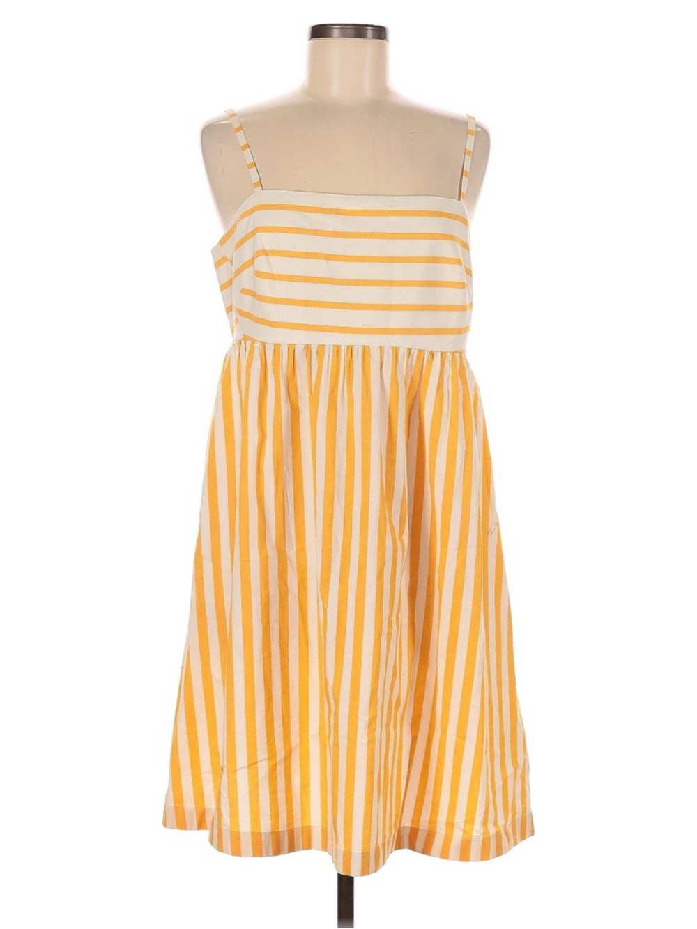VGUC J. Crew yellow and white striped sundress with tie back XL